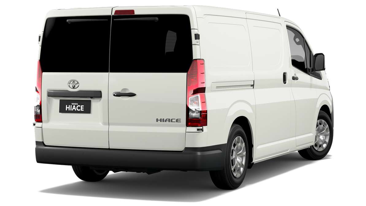 2025 Toyota HiAce Long Wheelbase Van Left sliding door with steel panel and rear barn doors image 3